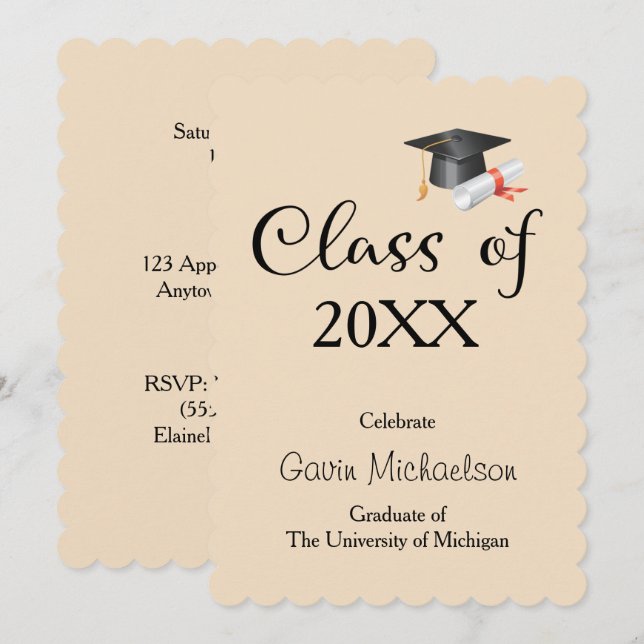Convite Classe Personalizada do Ano (Frente/Verso)