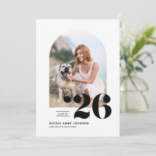 Convite Classe Preta de Graduação de Foto em Arch 2025