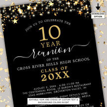 Classe Reunião Black Dourado Stars Luzes A Qualque