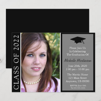 Convite Classe Tradicional De Invit De Graduação (Preto) D