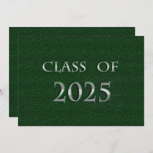 Convite Classe Verde e Prata de Festa de formatura 2025 (Frente/Verso)