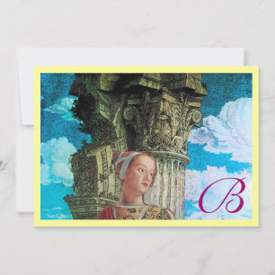 Convite CLASSIC BEAUTY MONOGRAM amarelo claro