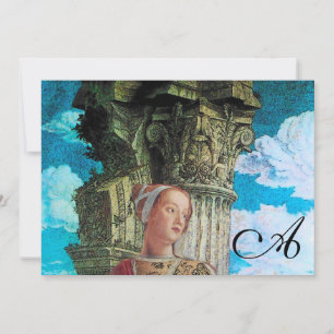 Convite CLASSIC BEAUTY MONOGRAM, azul claro