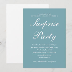 Convite Classic Blue and White Surprise Party