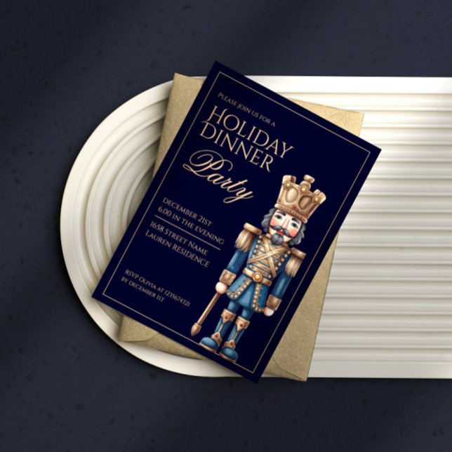 Convite Classic blue nutcracker christmas invitation (Criador carregado)