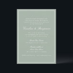 Convite Classic Border Script Elegant Wedding Sage RSVP<br><div class="desc">This classic wedding invitation features a soft sage green background, refined serif typography, and an elegant double-line border. The formal wording and balanced layout create a timeless, traditional feel while the muted color palette keeps it fresh and modern. Perfect for couples planning a garden, estate, or classic ceremony with a...</div>