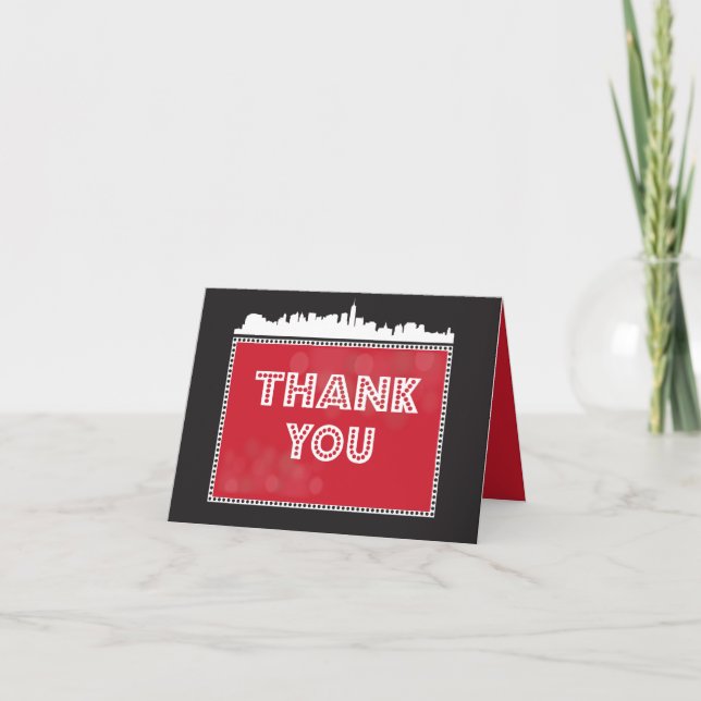 Convite CLASSIC BROADWAY Bar Bat Mitzvah Invitation (Frente)