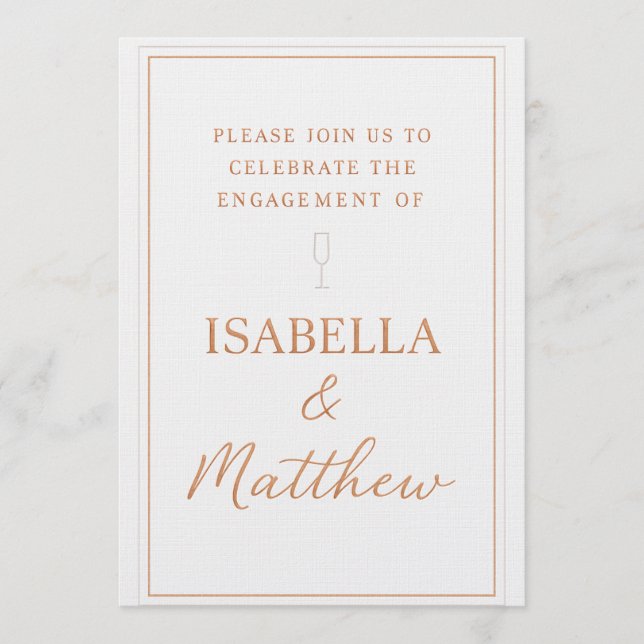 Convite Classic Bronze Accents Couple Party Invite (Frente)