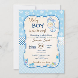 Convite Classic bunny Baby Shower Invitation