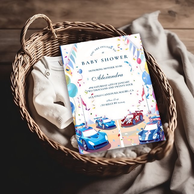 Convite Classic Car Baby Celebration (Criador carregado)