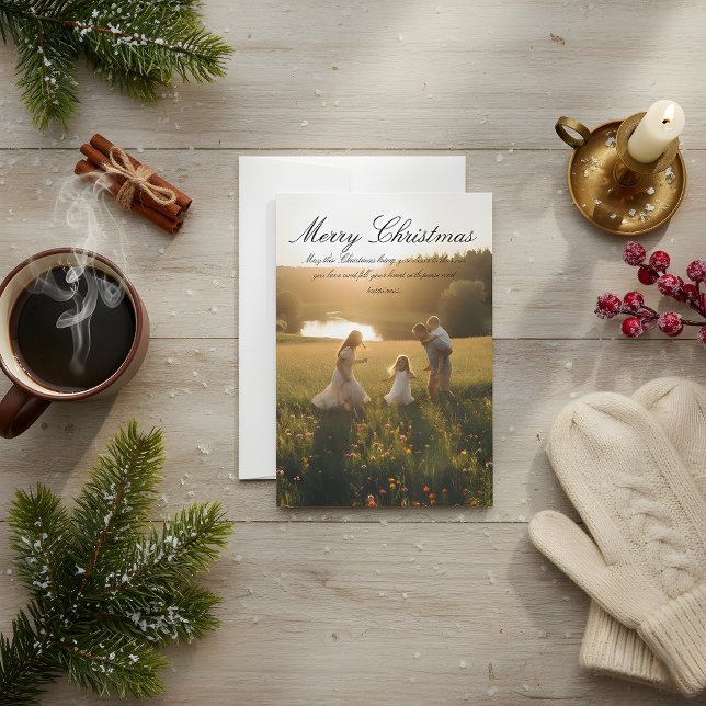 Convite Classic Christmas Card – Joyful Holiday Wishes (Criador carregado)