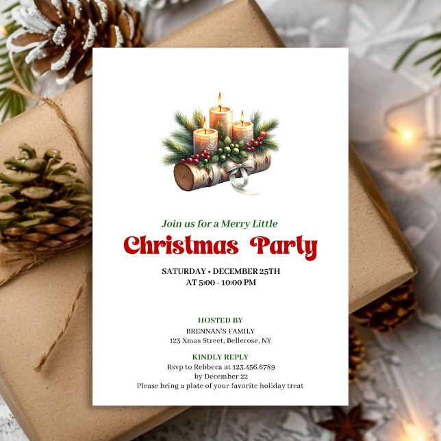 Convite Classic Christmas Decoration Holly Berries Invite (Classic Christmas Decoration Holly Berries Invite)