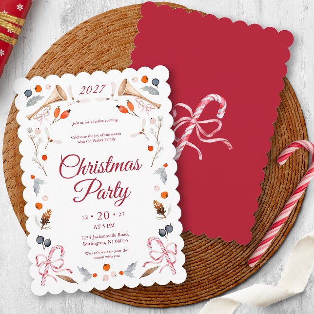 Convite Classic Christmas Party Invite (Criador carregado)