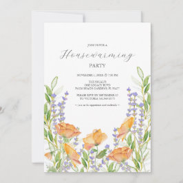 Convite Classic Colorful Floral Housearming Party