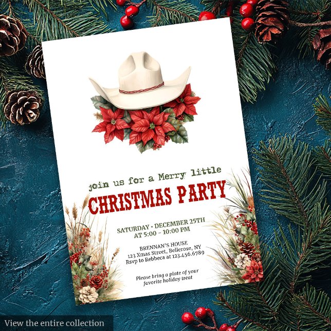 Convite Classic Cowboy Country Christmas Invitation (Classic Cowboy Country Christmas Invitation)