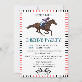 Convite Classic Derby Party Horse Racing Invitation