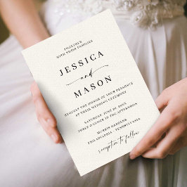 Convite Classic Elegance Modern Minimal Wedding Invitation