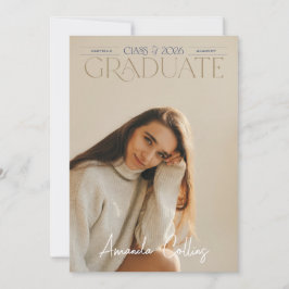 Convite Classic & Elegant Headline Photo Grad Announcement