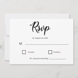 Convite Classic Elegant Script Wedding RSVP Card