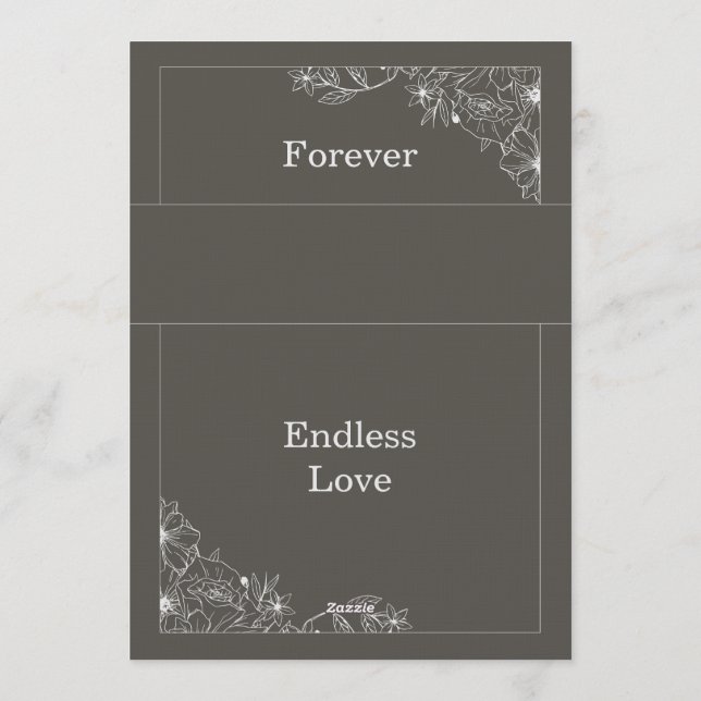 Convite Classic Elegant Wedding Invitation | Modern (Verso)