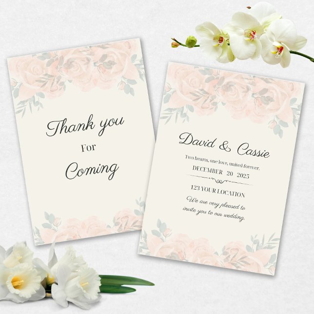 Convite Classic Floral Wedding Invitation (Criador carregado)
