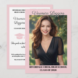 Convite Classic Graduation Announcement Photo Cards