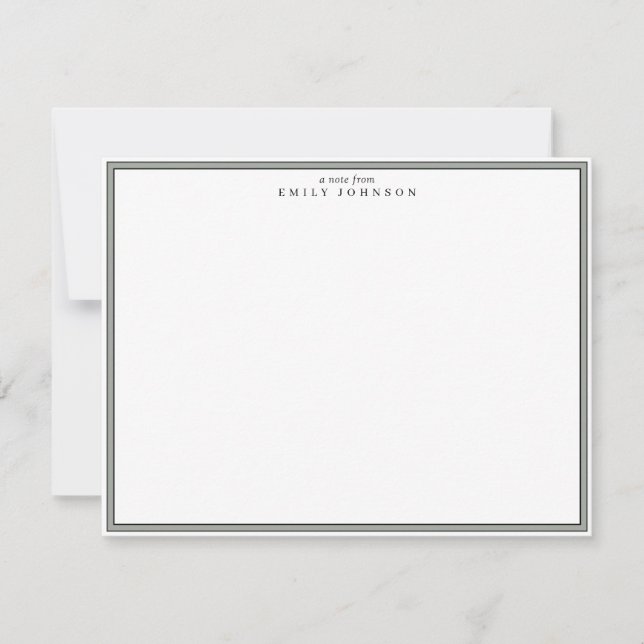 Convite Classic Gray Frame Note Card (Frente)