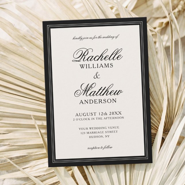 Convite Classic Ivory Old Money Wedding (Criador carregado)