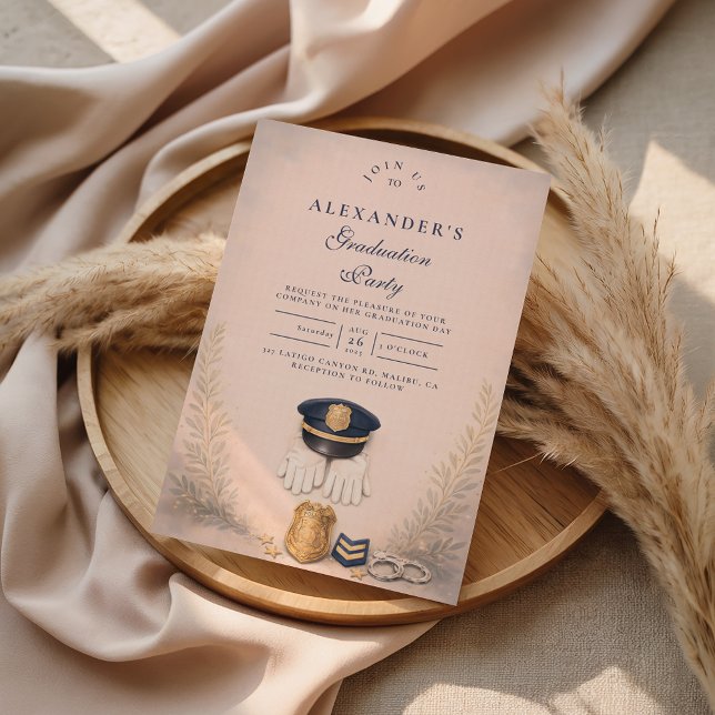 Convite Classic Law Enforcement Graduation Ceremony (Criador carregado)