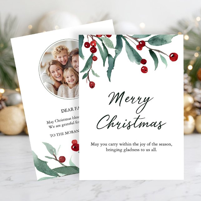 Convite Classic Merry Christmas Card with Warm Winter Wish (Criador carregado)