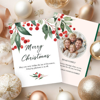 Convite Classic Merry Christmas Card with Warm Winter Wish