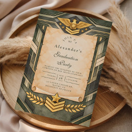 Convite Classic Military Graduation Ceremony