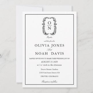 Convite classic minimalist elegant qr  wedding Invitation