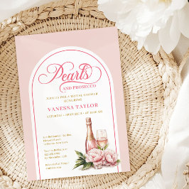 Convite Classic pearls and prosecco bridal shower layout