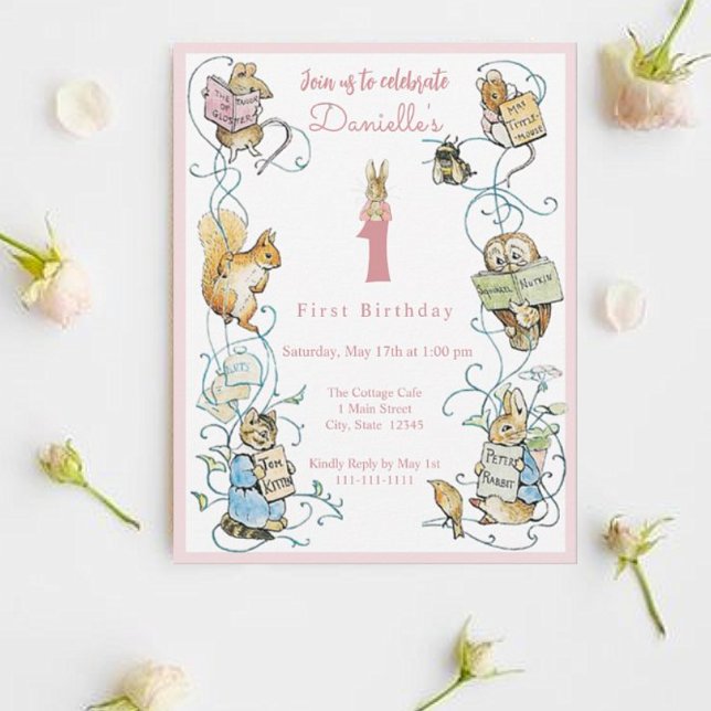 Convite Classic Peter the Rabbit Beatrix Potter Birthday (Criador carregado)