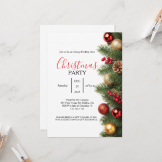 Convite Classic Pine Company Christmas Party Invitation