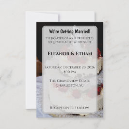 Convite Classic Red Rose Wedding Cake Topper Elegant 