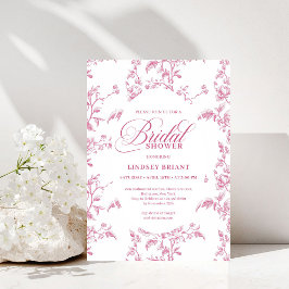 Convite Classic Rose Pattern Floral Bridal Shower Invites