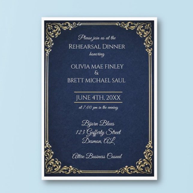 Convite Classic! Simplistic Rehearsal Dinner invitation (Criador carregado)