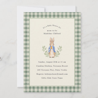 Convite Classic Storybook Rabbit Sage Vintage Baby Shower