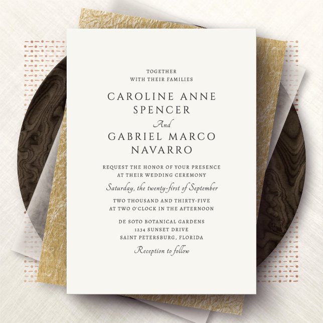 Convite Classic Traditional Formal Wedding Invitation (Criador carregado)