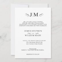 Classic Traditional Monogram Calligraphy Wedding