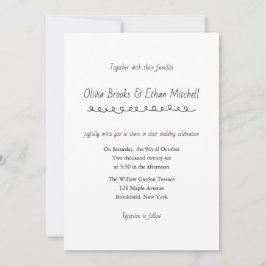 Convite Classic Typography Wedding Invitation