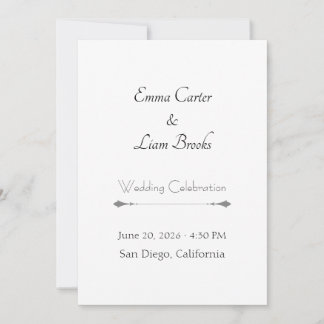 Convite Classic Typography Wedding Invitation