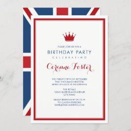 Convite Classic Union Jack Flag Birthday