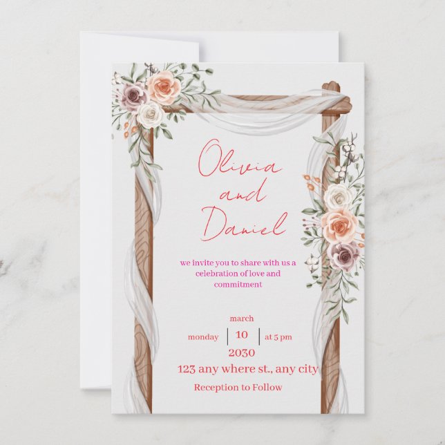 Convite Classic Wedding Invitation – Elegant and Timeless  (Frente)