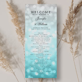 Convite Classic Wedding Program Beach Bokeh Lights