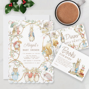 Convite Classic Winter Peter the Rabbit Chá de fraldas