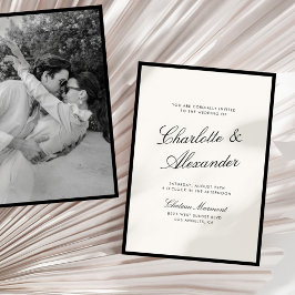 Convite Clássica Caligrafia Velho Casamento de Dinheiro