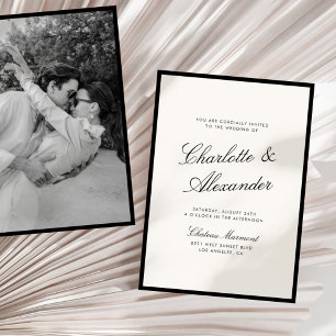 Convite Clássica Caligrafia Velho Casamento de Dinheiro